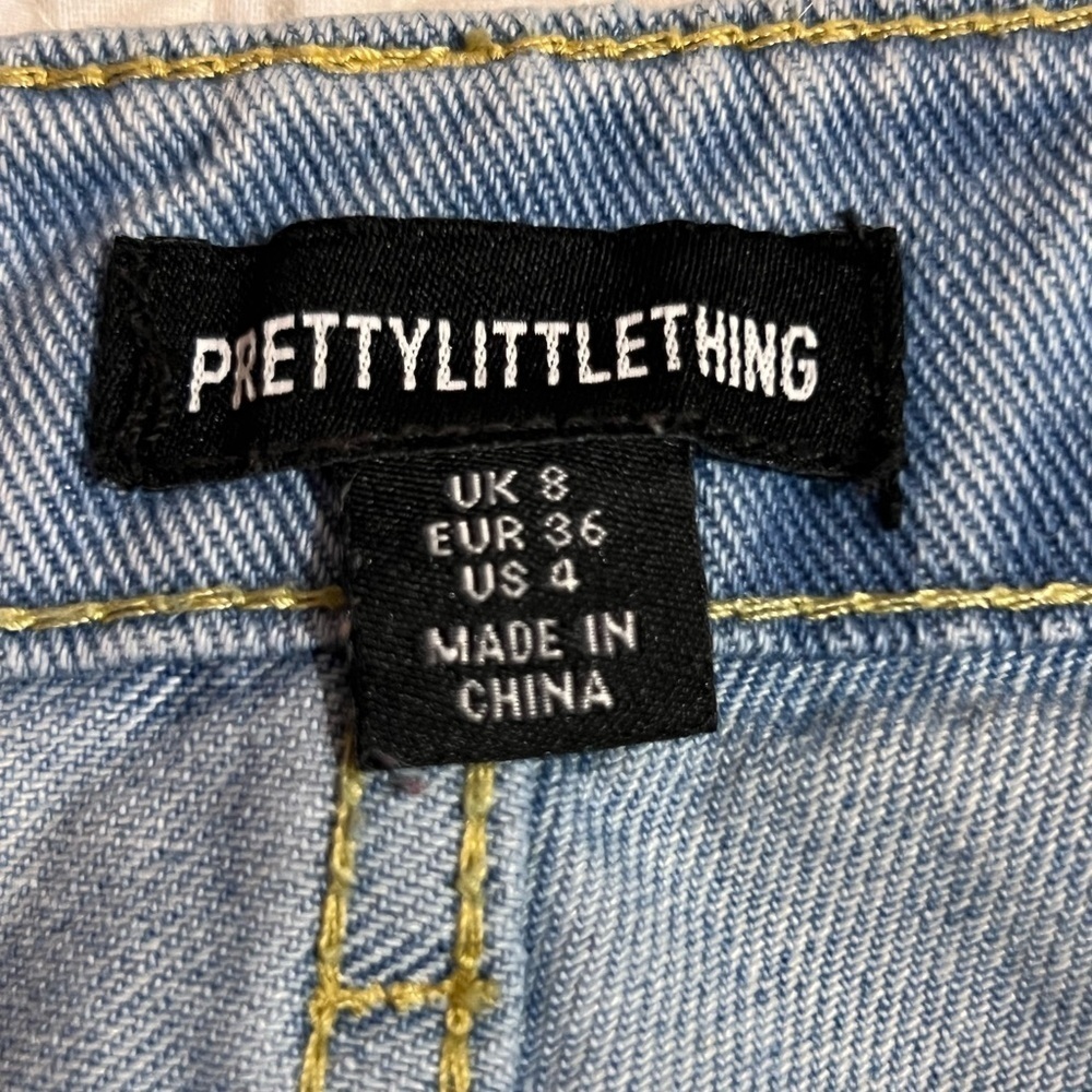 PrettyLittleThing Light Blue Straight Leg Jeans excellent condition size 4 - Picture 5 of 5